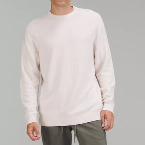 Lululemon Men’s Large Textured Knit Crewneck Sweater - Heathered Natural Ivory
